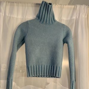 Pale blue turtleneck sweater
